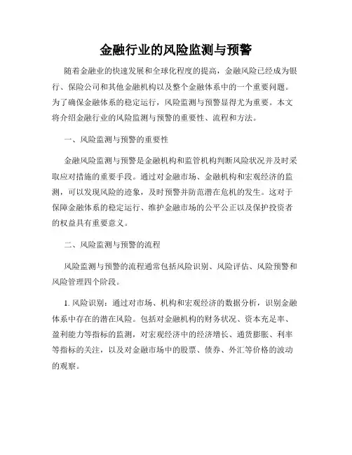 金融行业的风险监测与预警