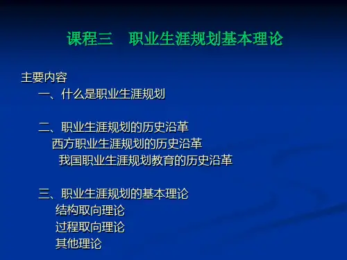 职业生涯规划基本理论