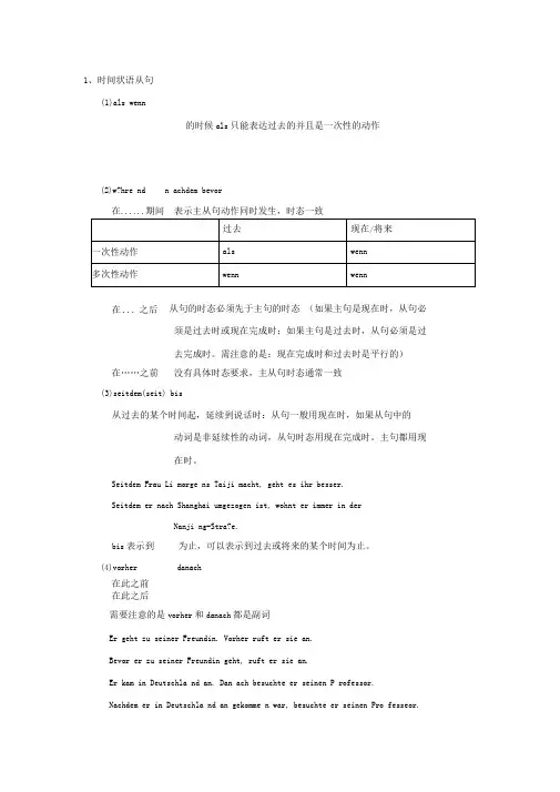 德语所有从句语法总结