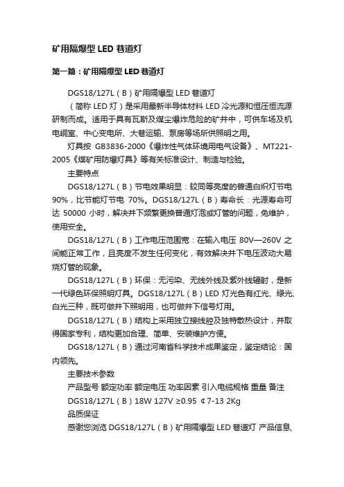 矿用隔爆型LED巷道灯