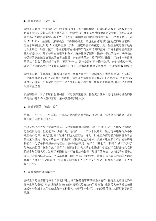 神奇而精彩的蜜蜂王国