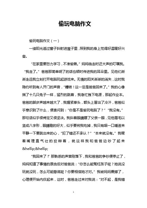 偷玩电脑作文
