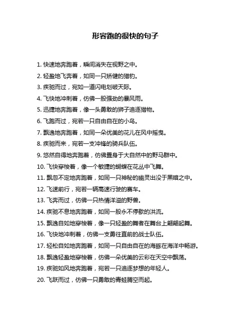 形容跑的很快的句子