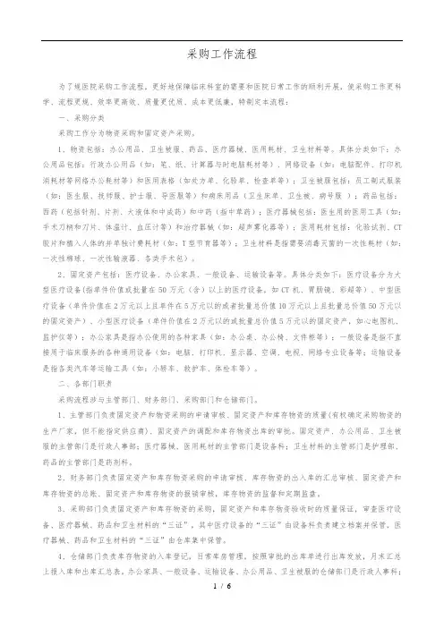 医院采购工作流程图