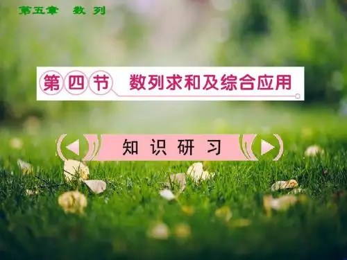 【把握高考】高三数学最新专题课件 第五章 5.4《数列求和及总和应用》人教版必修