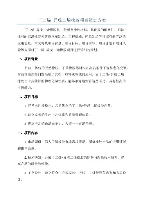 丁二烯-异戊二烯橡胶项目策划方案