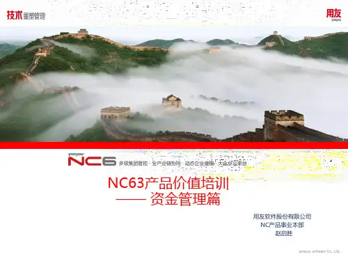用友软件 NCV63产品价值培训--资金管理1