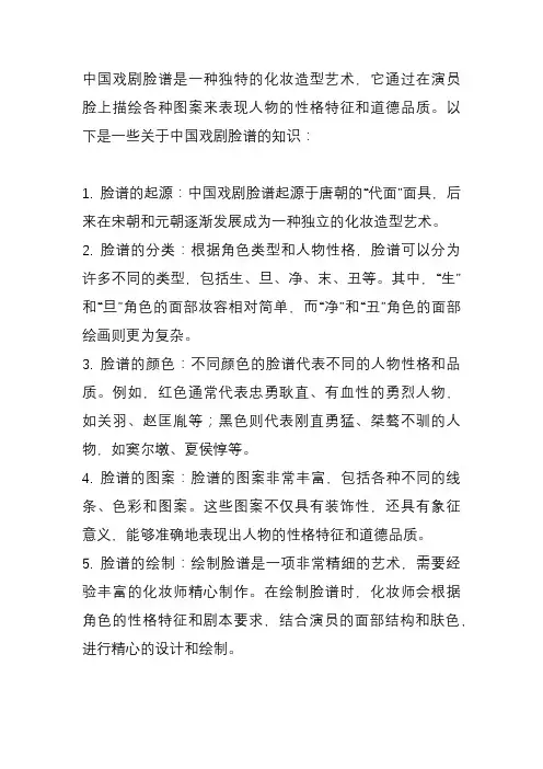 中国戏剧脸谱知识
