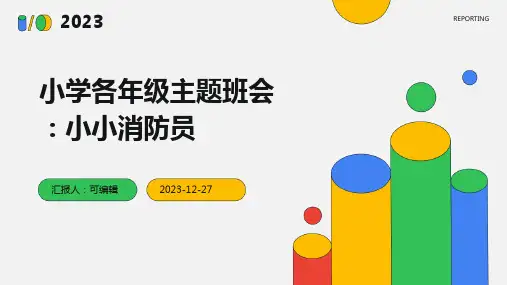小学各年级, 小小消防员,主题班会ppt