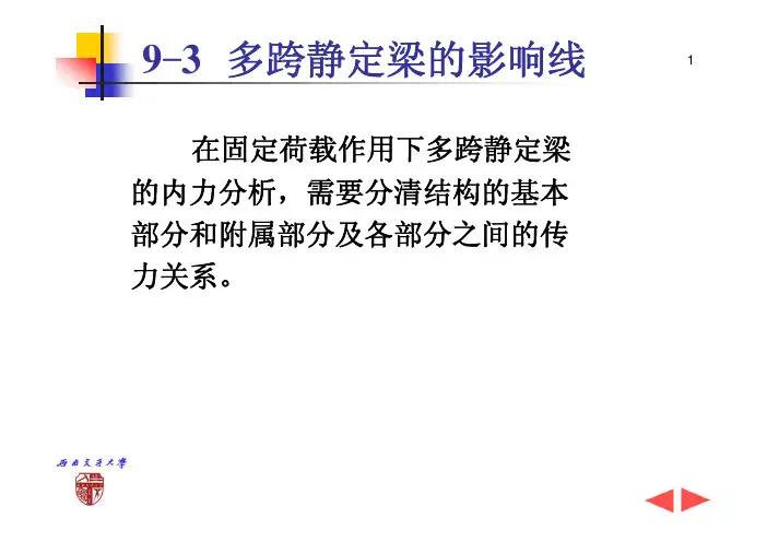 多跨静定梁的影响线