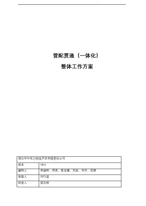 营配贯通(一体化)项目工作方案