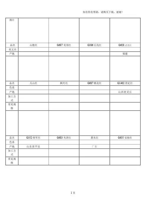 国内常见花岗岩