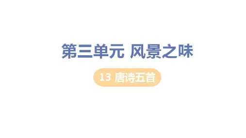 部编版语文八年级上册13唐诗五首课件