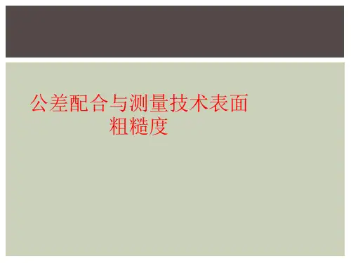 公差配合与测量技术表面粗糙度