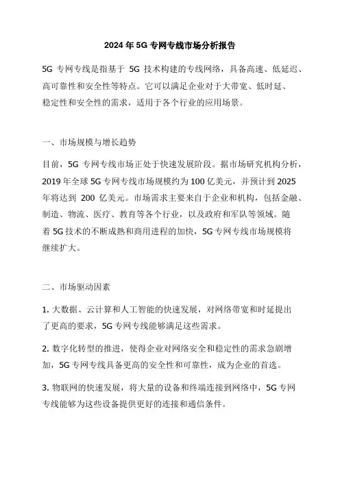 2024年5G专网专线市场分析报告