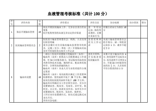 输血科检查标准