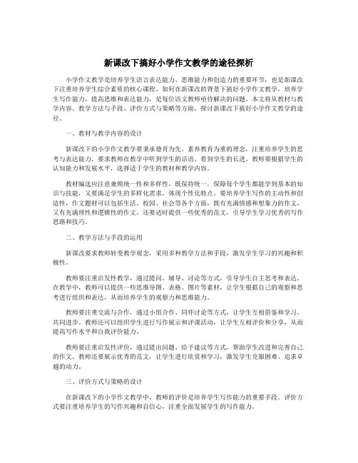 新课改下搞好小学作文教学的途径探析