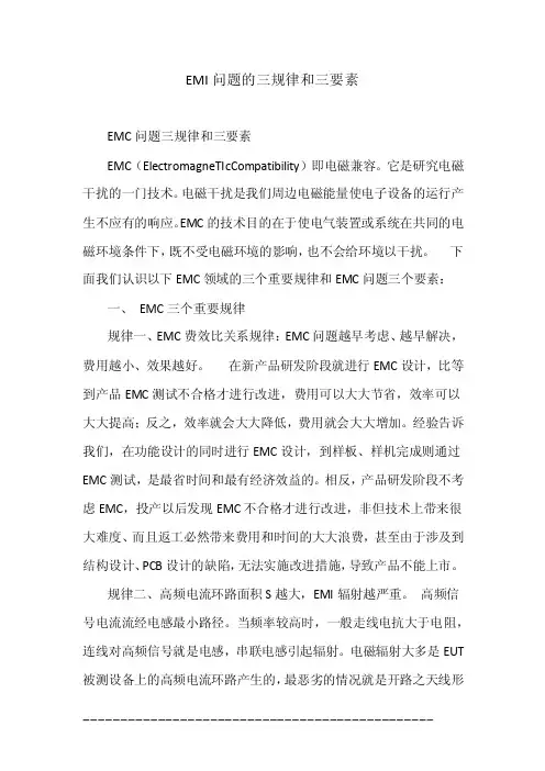 EMI问题的三规律和三要素