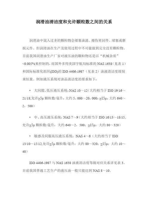 清洁度和颗粒度