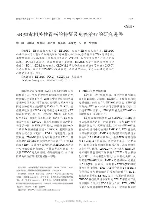 211238300_EB病毒相关性胃癌的特征及免疫治疗的研究进展