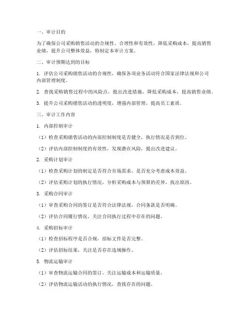 采购销售审计方案