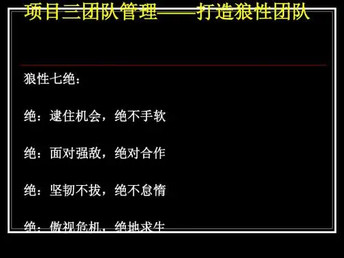 团队管理之打造狼性团队(PPT 93张)