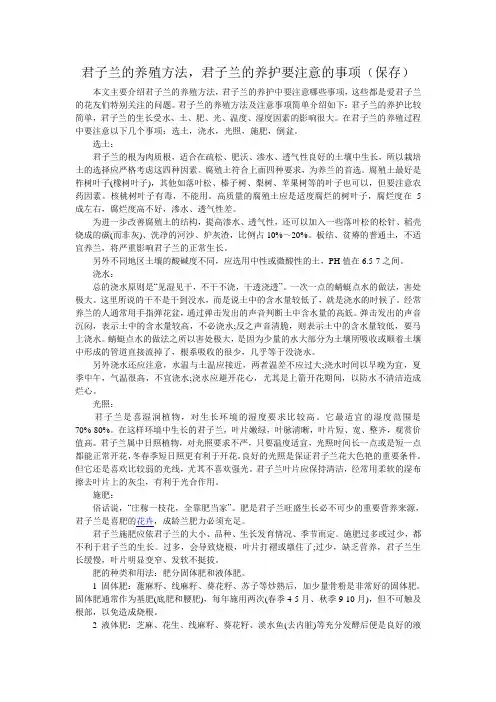 君子兰的养殖方法
