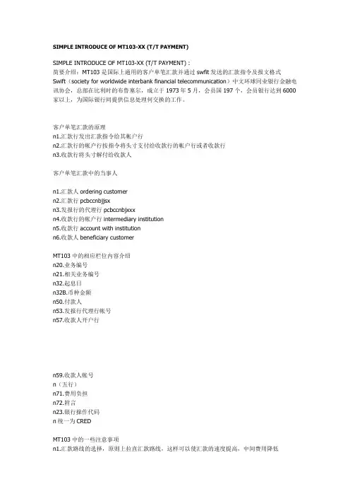 MT103格式