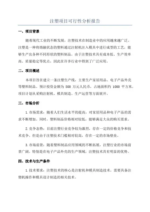 注塑项目可行性分析报告