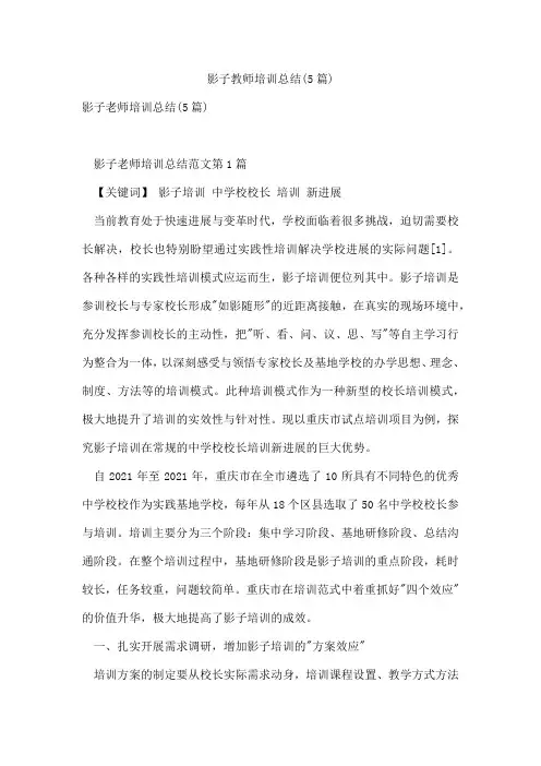 影子教师培训总结(5篇)
