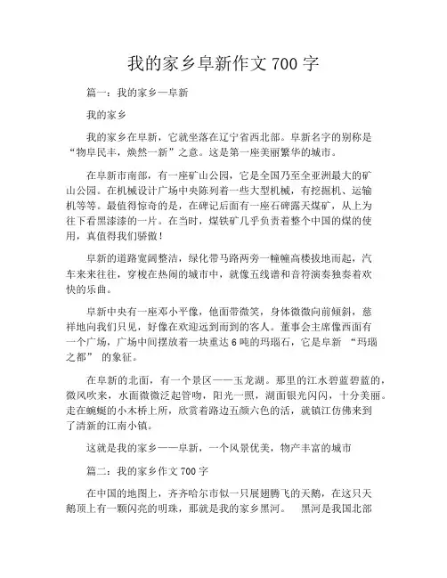 我的家乡阜新作文700字