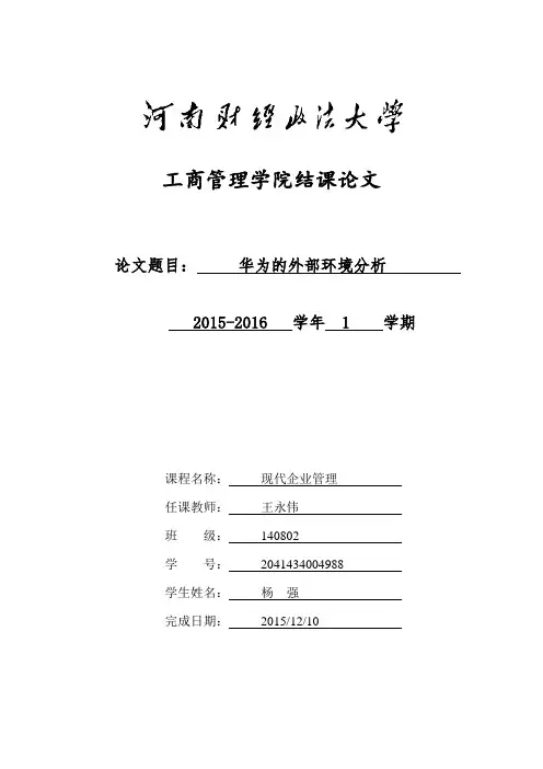 华为的外部环境分析