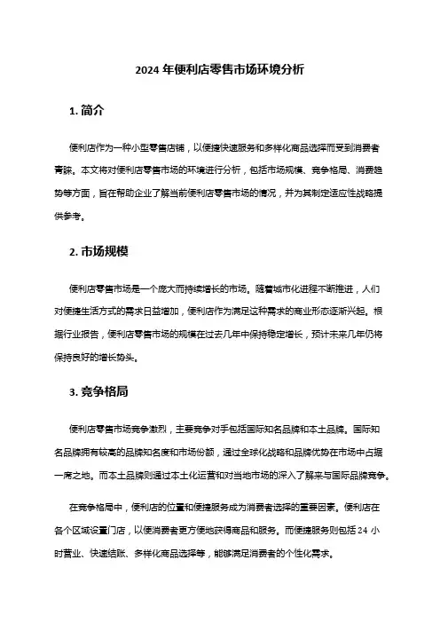 2024年便利店零售市场环境分析