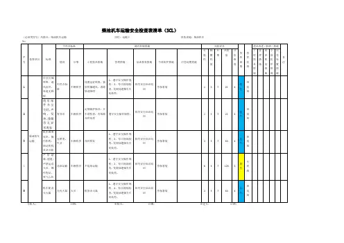 柴油机车运输安全检查表清单