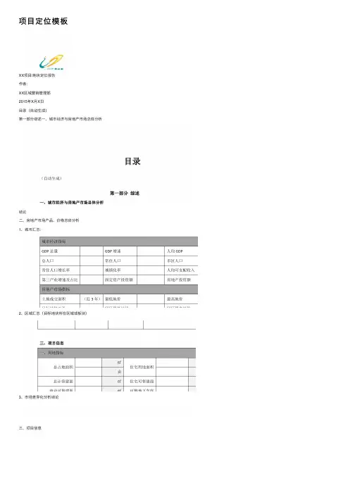 项目定位模板