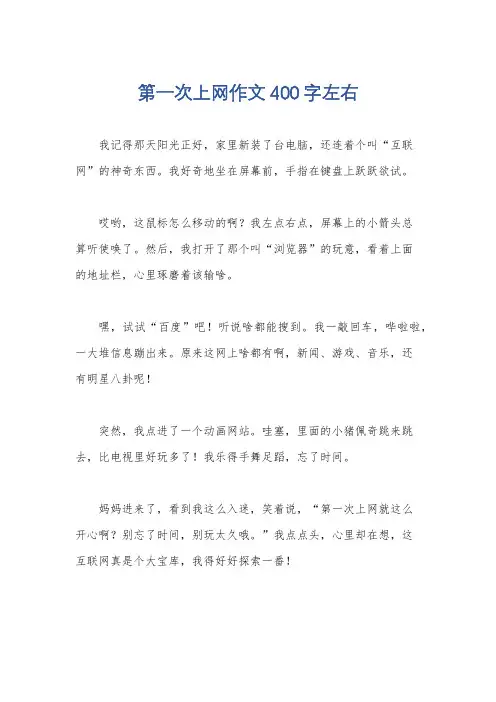 第一次上网作文400字左右