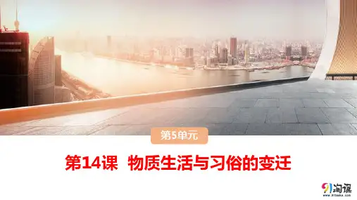 课件11：第14课 物质生活与习俗的变迁