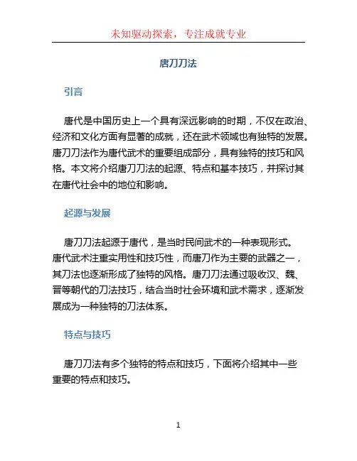 唐刀刀法文档