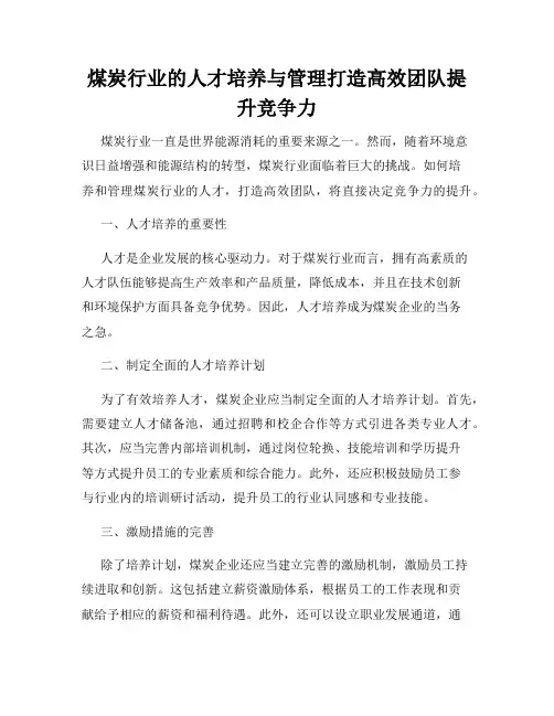 煤炭行业的人才培养与管理打造高效团队提升竞争力