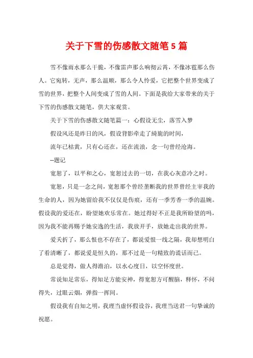 关于下雪的伤感散文随笔5篇