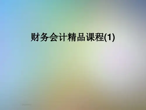 财务会计精品课程(1)