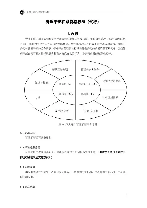 1.管理干部任职资格标准(定稿)