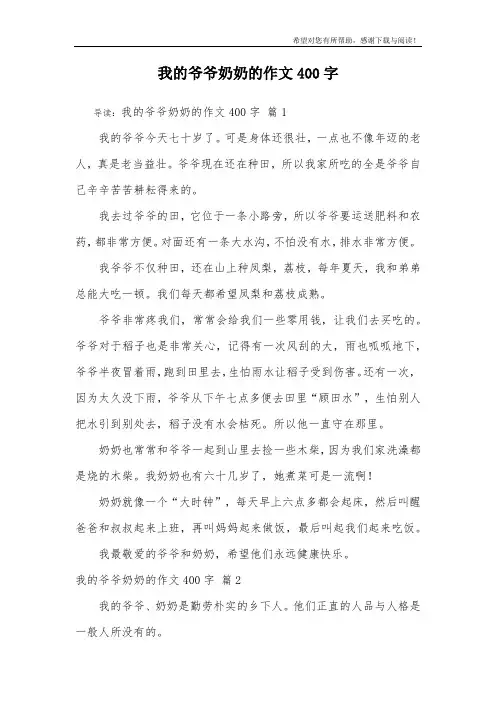 我的爷爷奶奶的作文400字_4