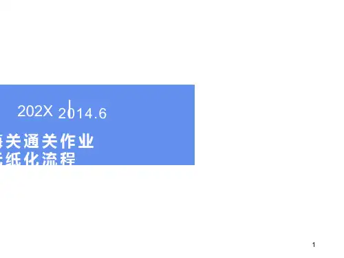 海关通关作业无纸化操作规程