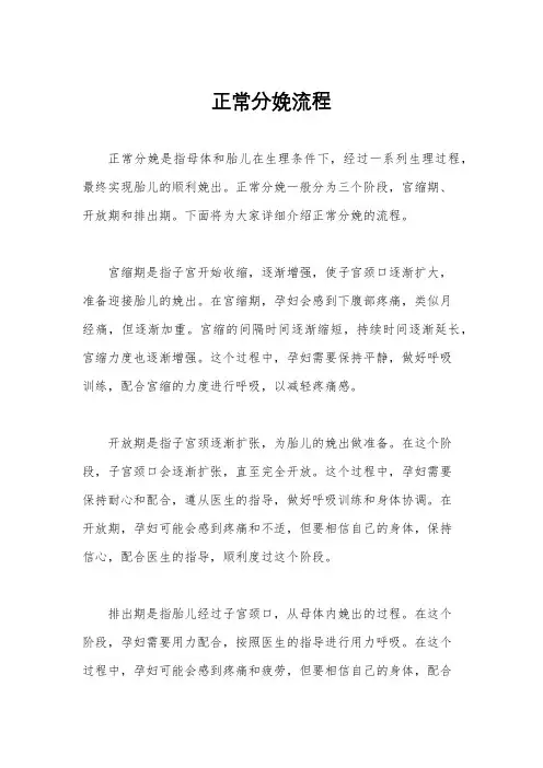 正常分娩流程