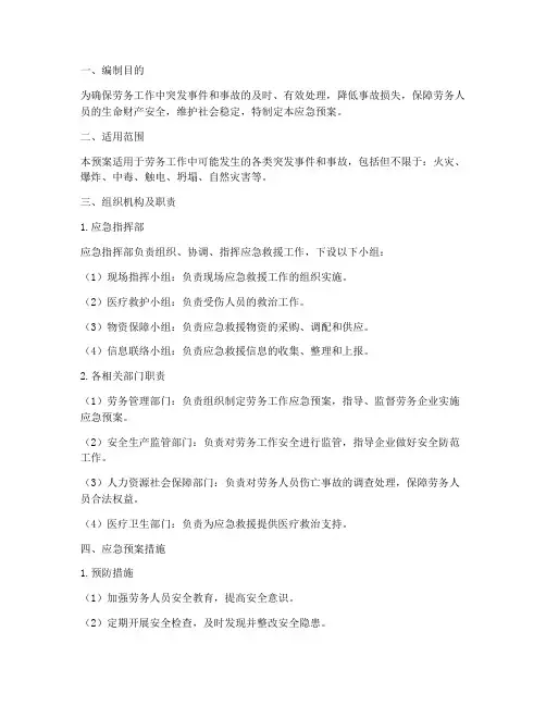 劳务方面应急预案