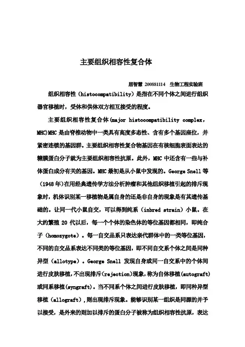 主要组织相容性抗原复合物