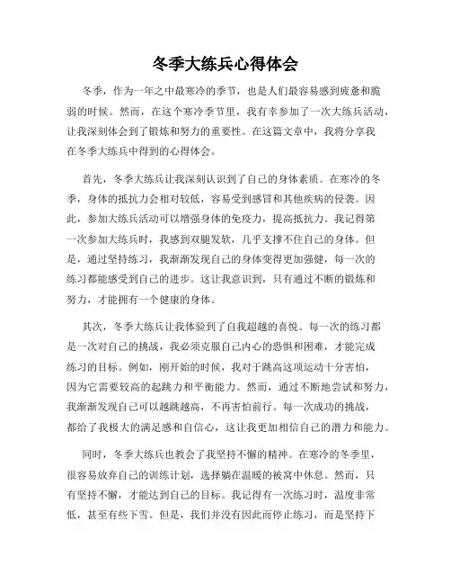 冬季大练兵心得体会