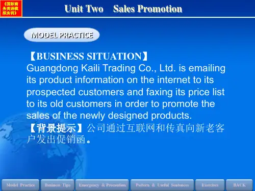 国际商务英语模拟实训教程Unit2 Sales Promotion