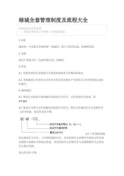 (推荐下载)绿城全套管理制度及流程大全344